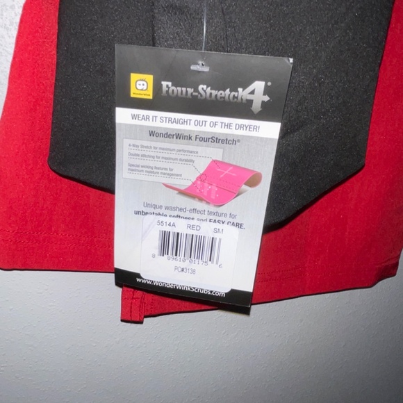 NEW WonderWink Medical Scrub Pant 5514A RED Size Small NWT Women's - Picture 3 of 6